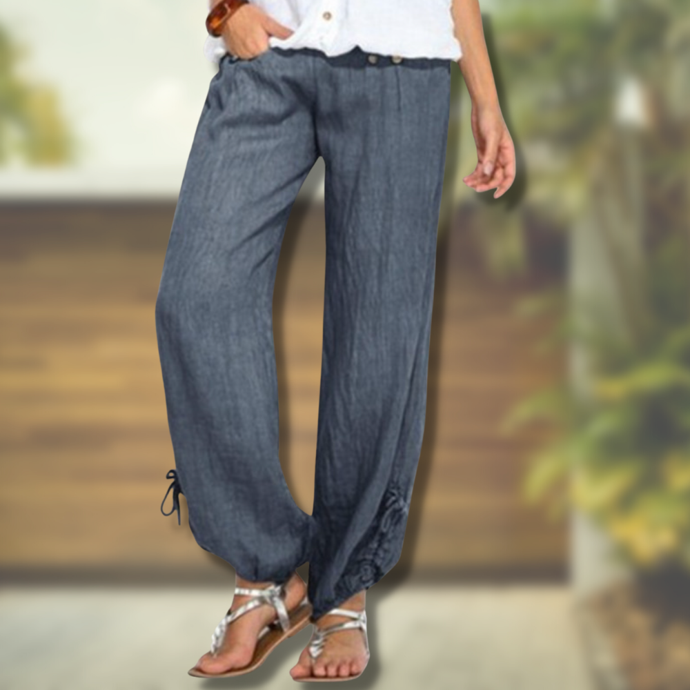 Stylische Damenhosen – leichte High-Waist-Hosen aus 100% Baumwolle 1