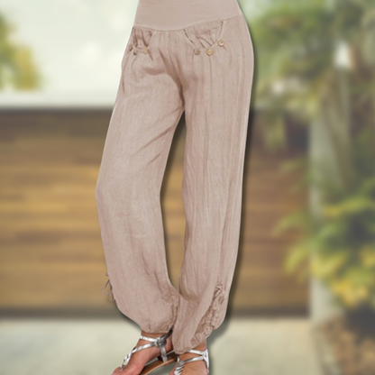 Stylische Damenhosen – leichte High-Waist-Hosen aus 100% Baumwolle 2