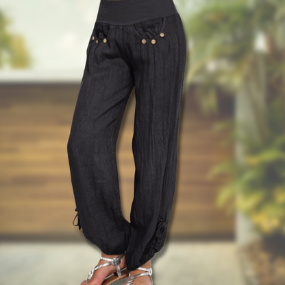 Stylische Damenhosen – leichte High-Waist-Hosen aus 100% Baumwolle 3
