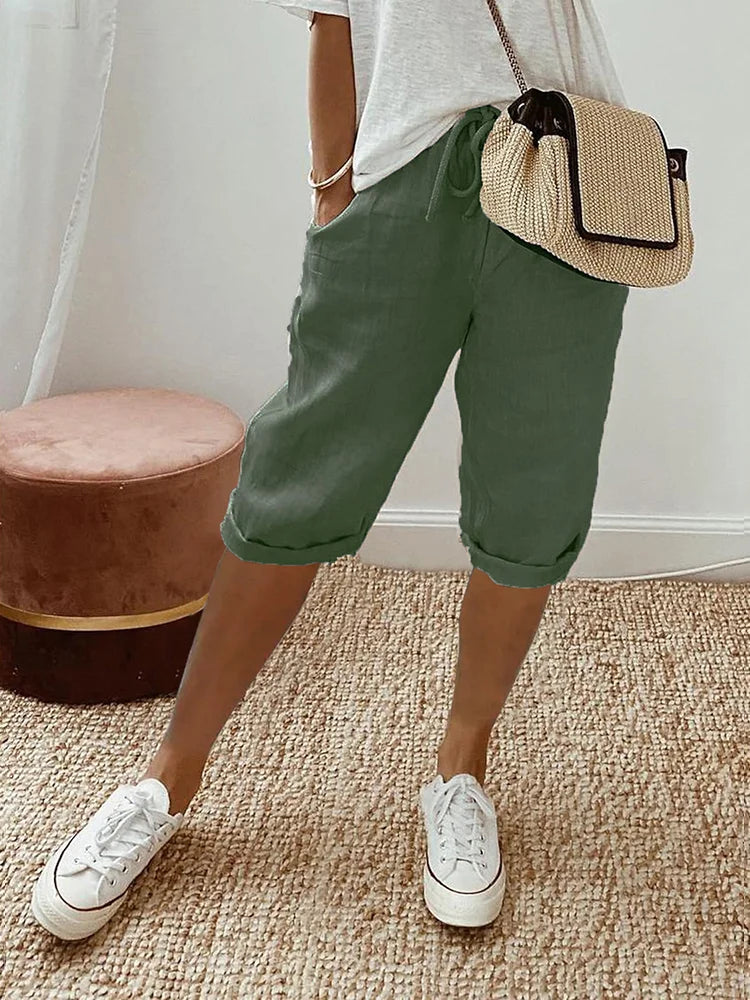 Damen-Baumwollshorts, bequem, vielseitig, lässig-3