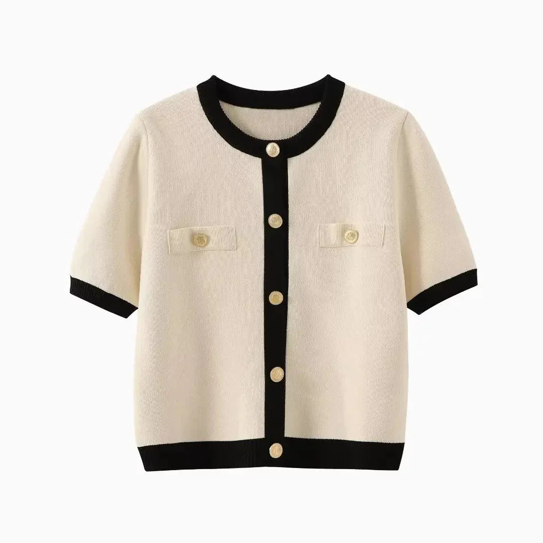 Damen-Cardigan, kurze Ärmel, leichtes Material-5