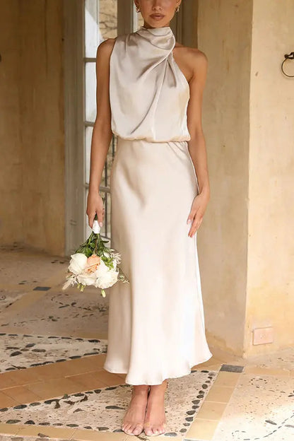 Damen-Kleid ärmellos, drapiert, aus Satin 3