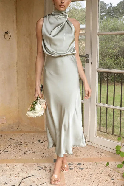 Damen-Kleid ärmellos, drapiert, aus Satin 4