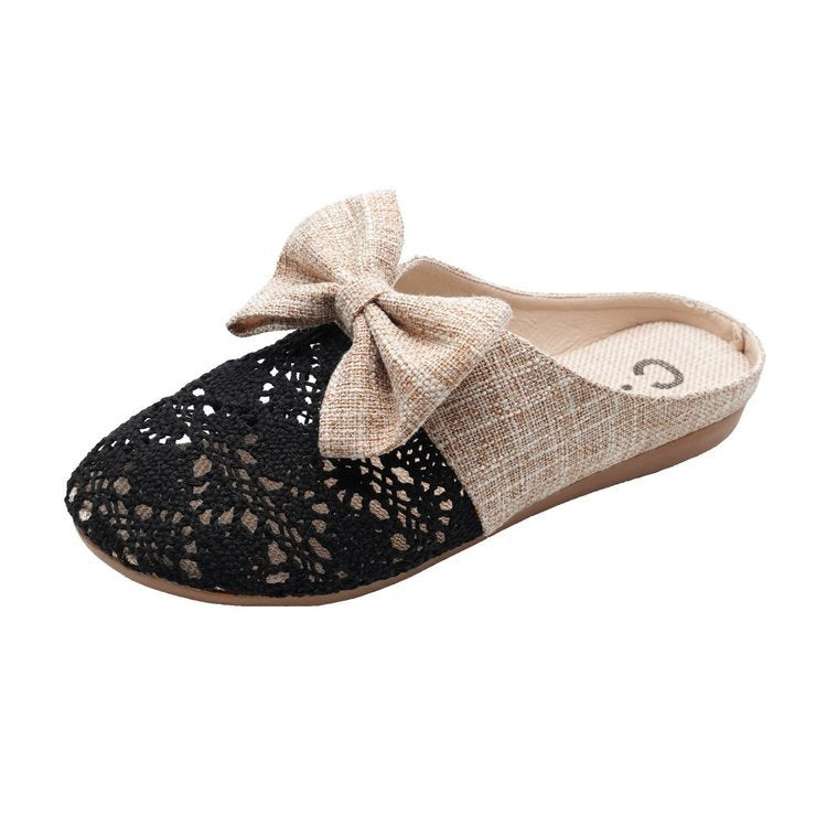 Damen-Mules, Blumenmuster, romantischer Träger, atmungsaktives Material 0