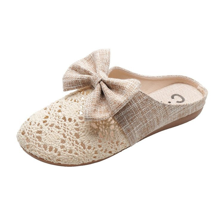 Damen-Mules, Blumenmuster, romantischer Träger, atmungsaktives Material 6