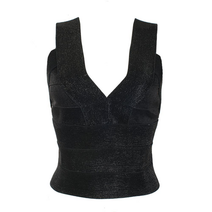 Damen-Ernte-Top, gestreift, Acetat 0
