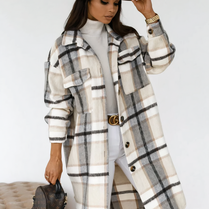 Damen-Mantel, lang, elegant, schmutzabweisender Stoff-6