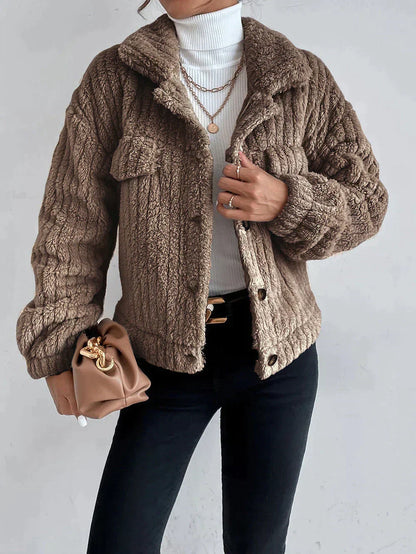 Variant image for Damen-dicke Plüschjacke, warm, weich-11