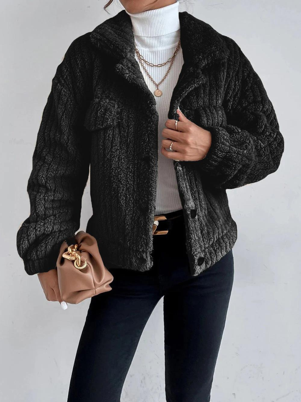Variant image for Damen-dicke Plüschjacke, warm, weich-6