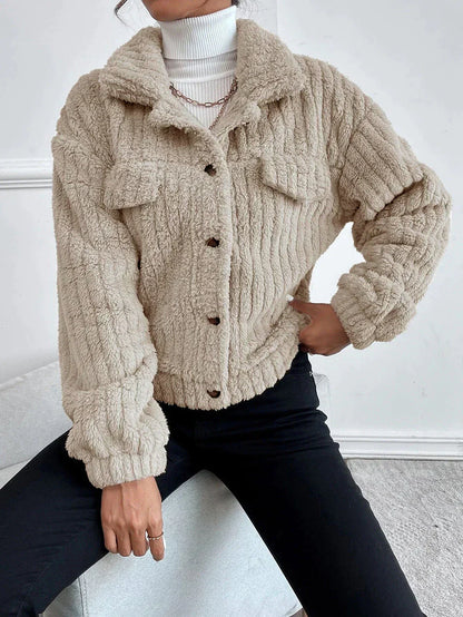 Damenjacke Dick Fleece Modernes Design für Kalte Tage-5