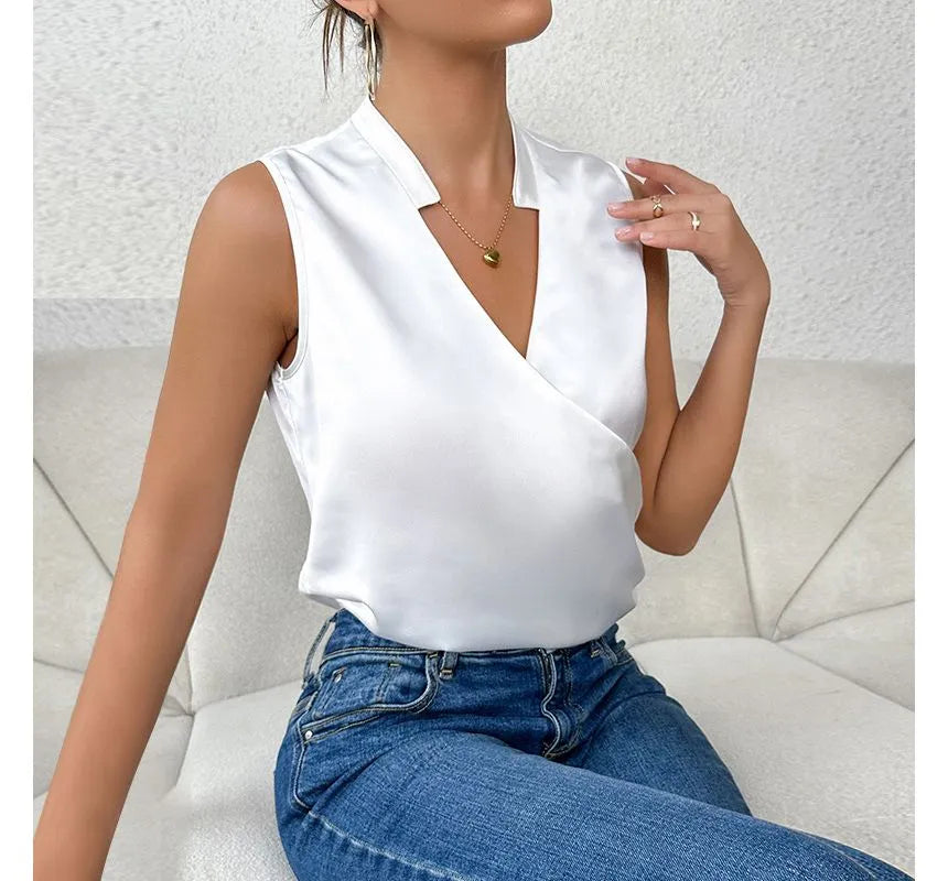 Damen Ärmellos Festtop Monochromes Polyester 2