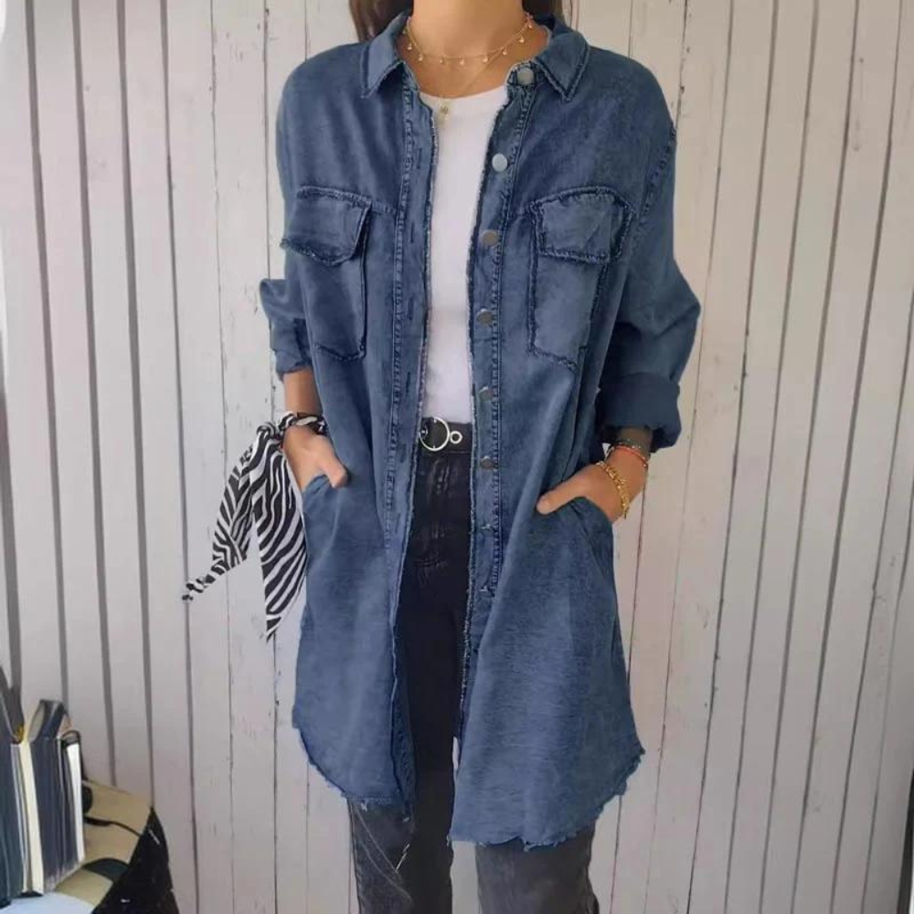Damen-Denimmantel - lässige Passform, nachhaltiges Material, modernes Design, perfekt für Alltag und Feiern 7