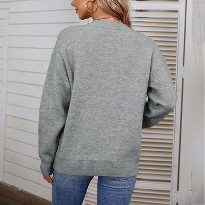 Damen-Strickpullover, mit Smiley, Design, Baumwolle und Acryl-4