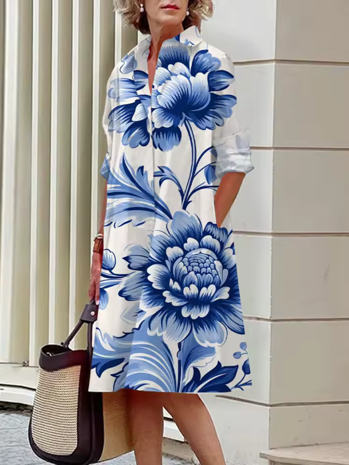 Schöne Damenkleider, urban, abstrakt, Muster, leichter Stoff-4