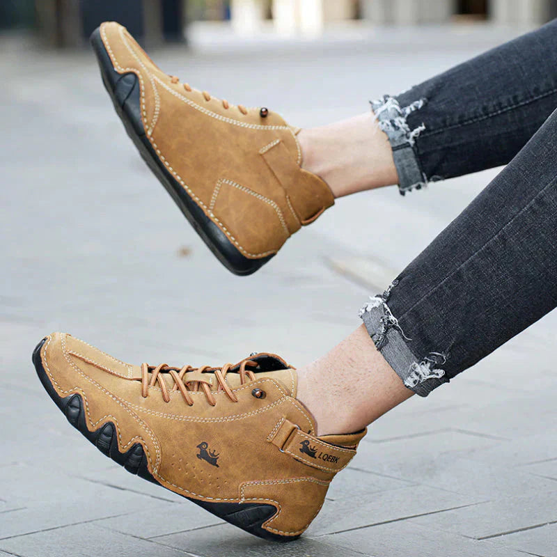 Herren-Wanderschuh, Barfuß-Stil, Leder, Gummisohle für, natürlicher Komfort-2