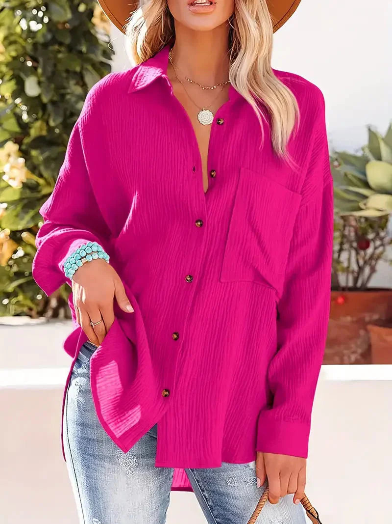 Variant image for Damen Bluse Langarm Lockere Passform Polyester-36
