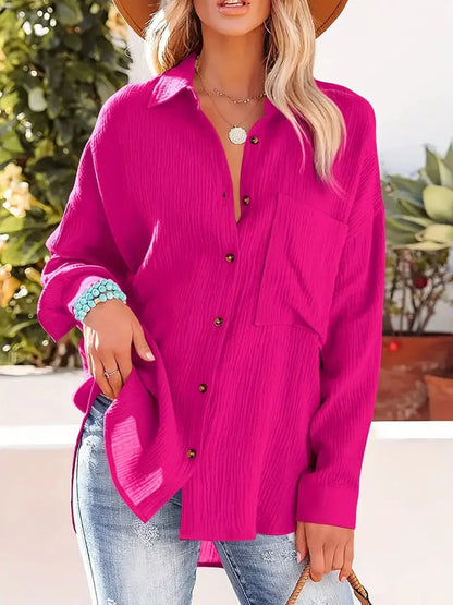 Variant image for Damen Bluse Langarm Lockere Passform Polyester-36