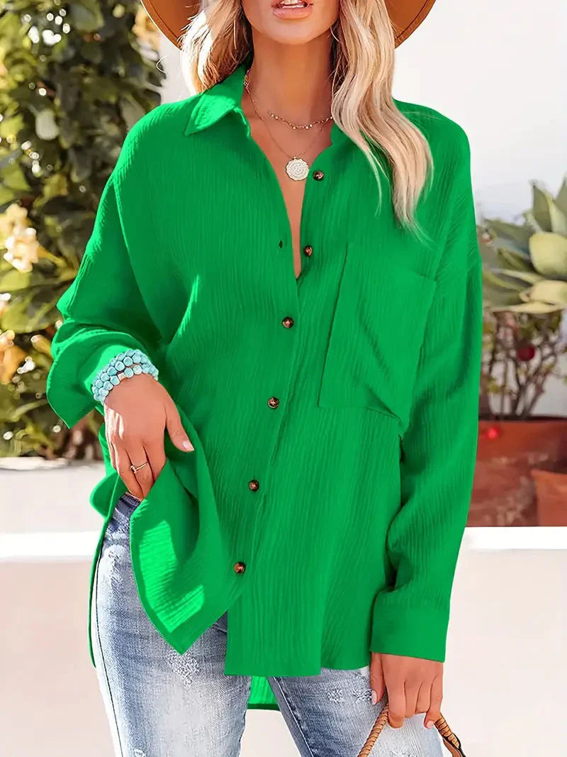 Variant image for Damen Bluse Langarm Lockere Passform Polyester-41