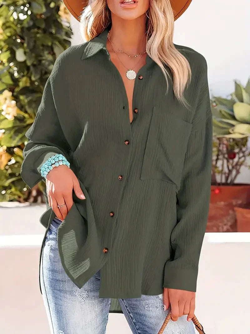 Variant image for Damen Bluse Langarm Lockere Passform Polyester-16