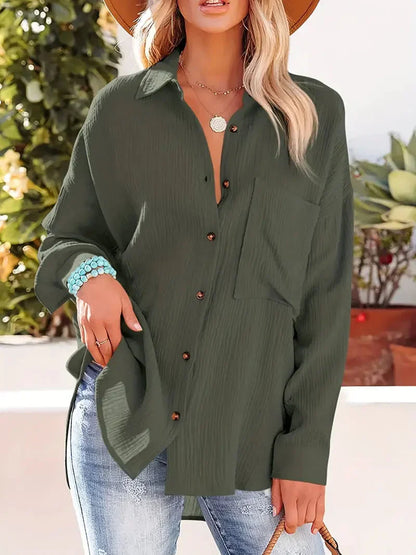 Variant image for Damen Bluse Langarm Lockere Passform Polyester-16