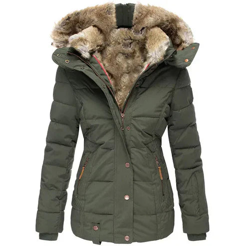 Variant image for Damen Winterjacke Winddicht mit synthetischem Pelzfutter Isoliert-33