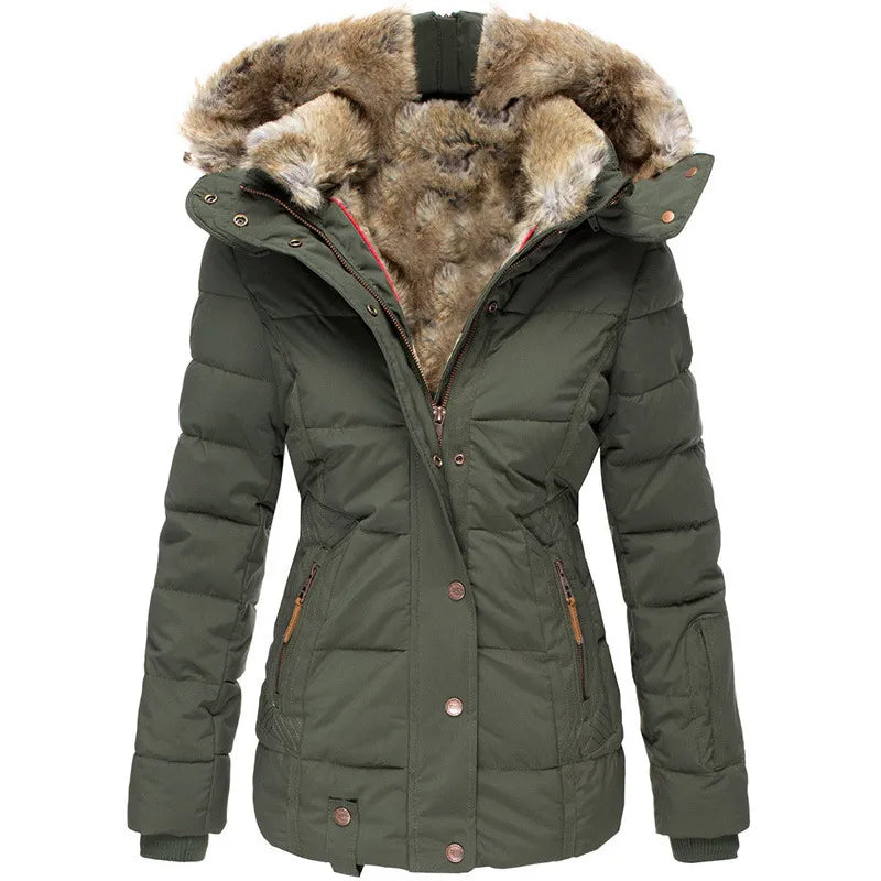 Damen-Lange Winterjacke, wasserfest und Winddichtes Polyester, mit Verstellbarer Taille 9