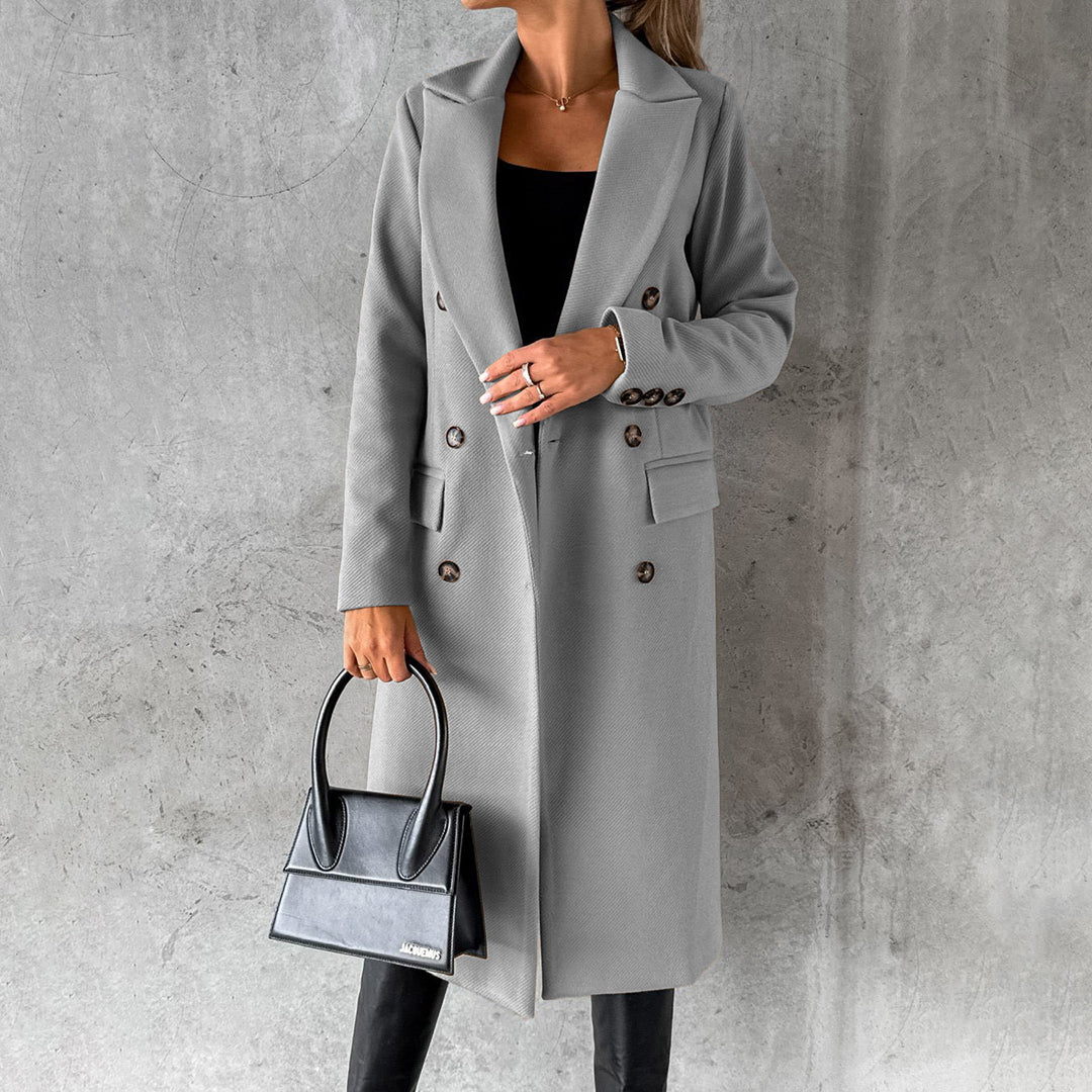 Damen-Lange Winterjacke, Elegantes Hochwertiges Material 9