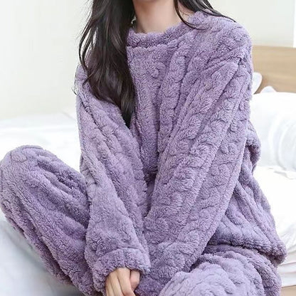 Flanell-Pyjama-Set für Damen – Weicher und bequemer Winterpyjama mit Oberteil und Hose 5