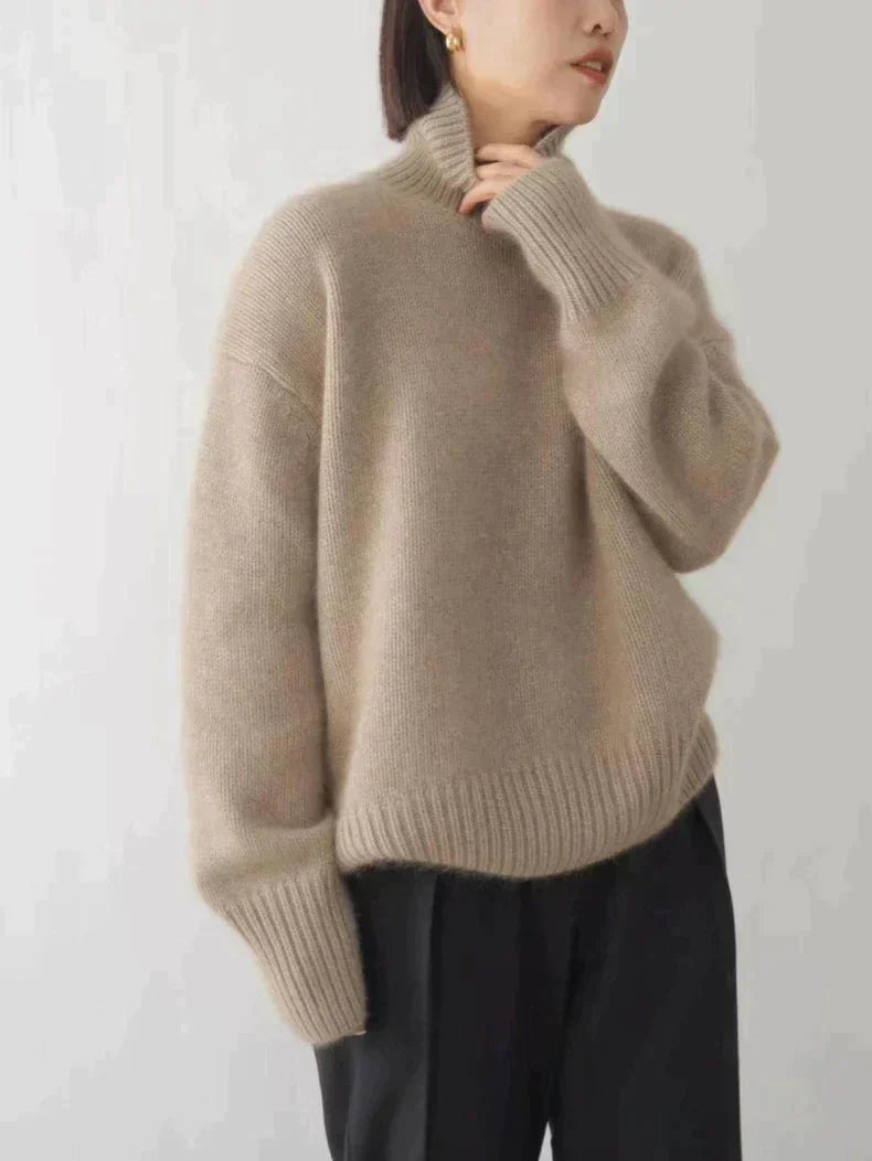 Damen-Rollkragenpullover aus Kaschmir, weich, elegant-4