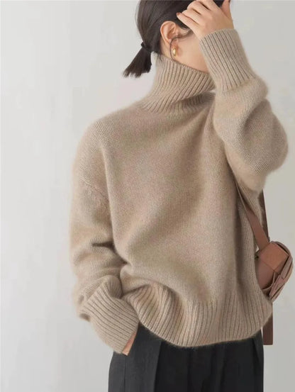 Damen-Rollkragenpullover aus Kaschmir, weich, elegant-2