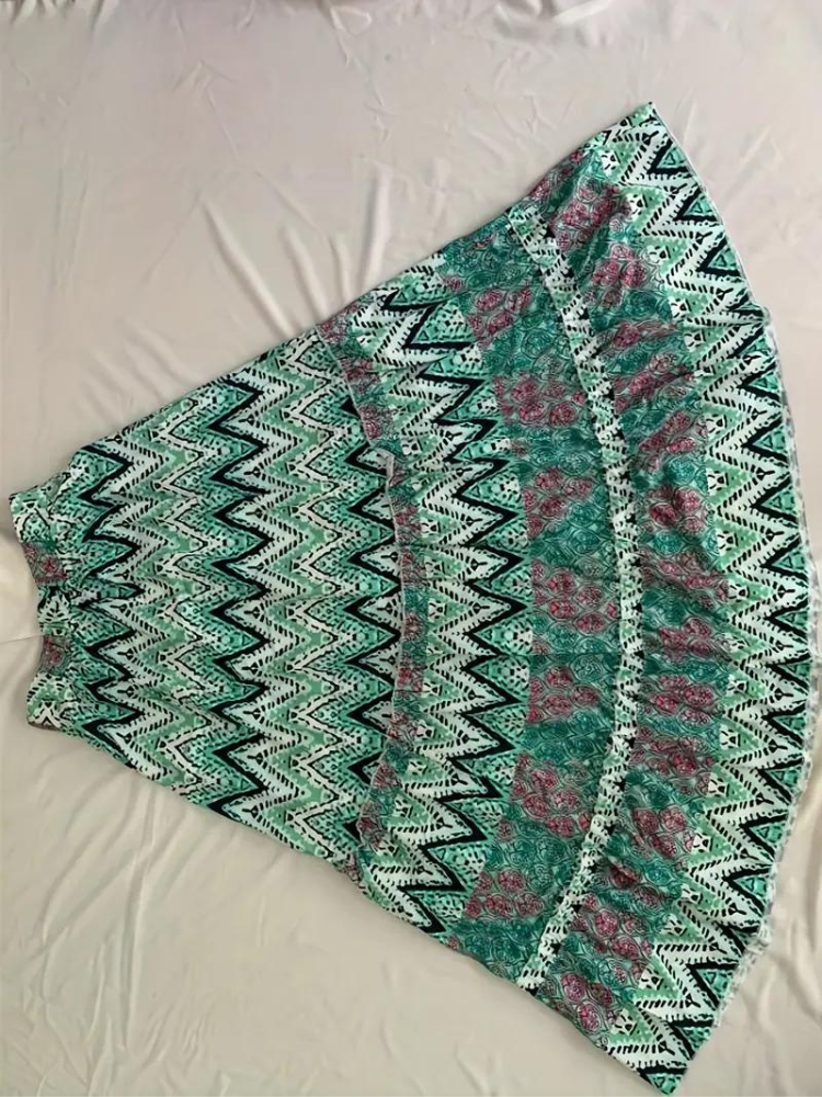 Damen-Maxirock, gerafft, Boho, Polyester-5