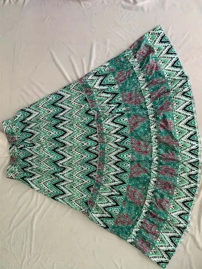Damen-Maxirock, gerafft, Boho, Polyester-5