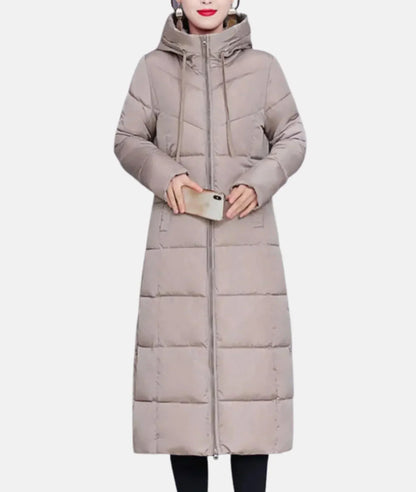 Variant image for Langer Wintermantel Damen Elegant Kapuze Nachhaltige Baumwolle Polyester-13