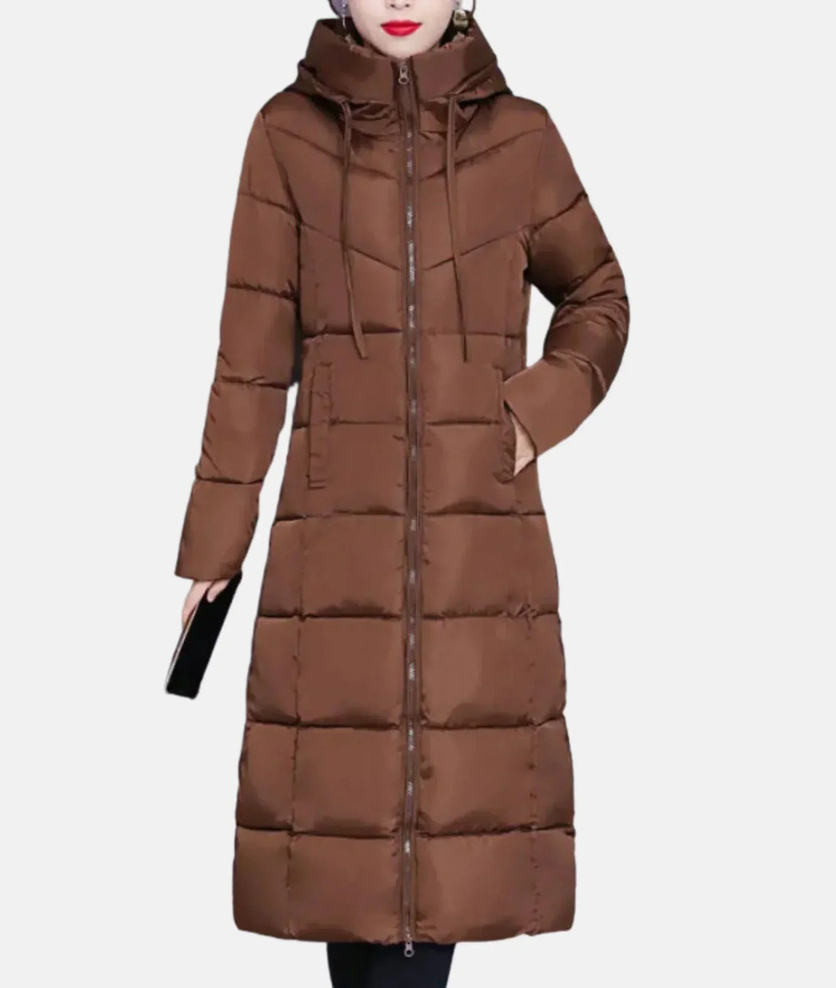 Variant image for Langer Wintermantel Damen Elegant Kapuze Nachhaltige Baumwolle Polyester-19