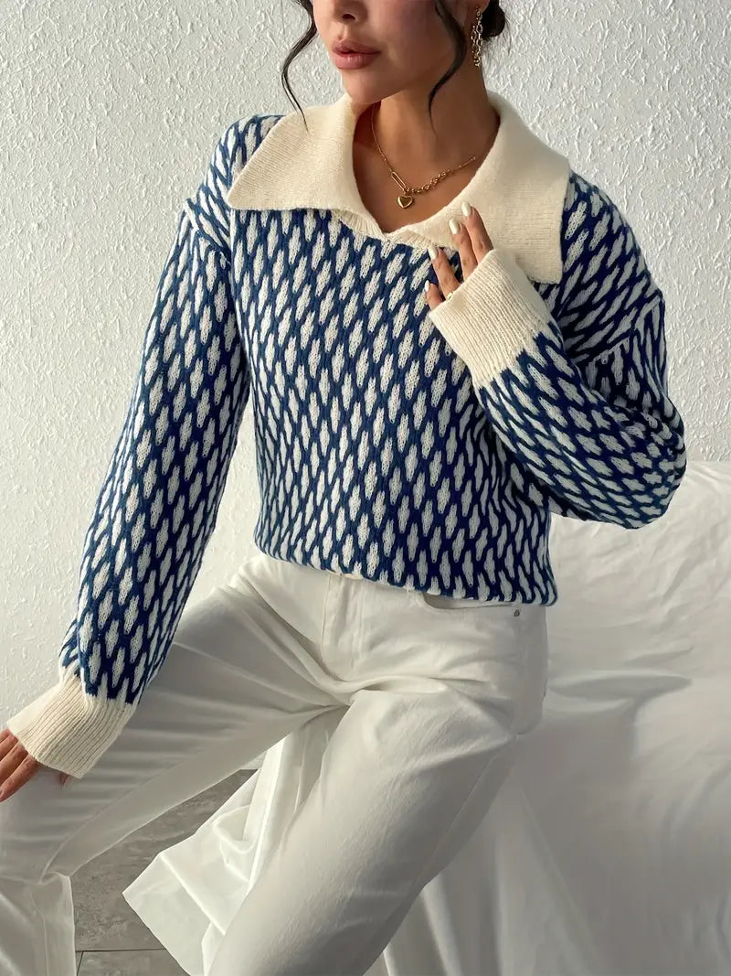Damen Winterpullover Schlicht Acryl Lässige Passform-1