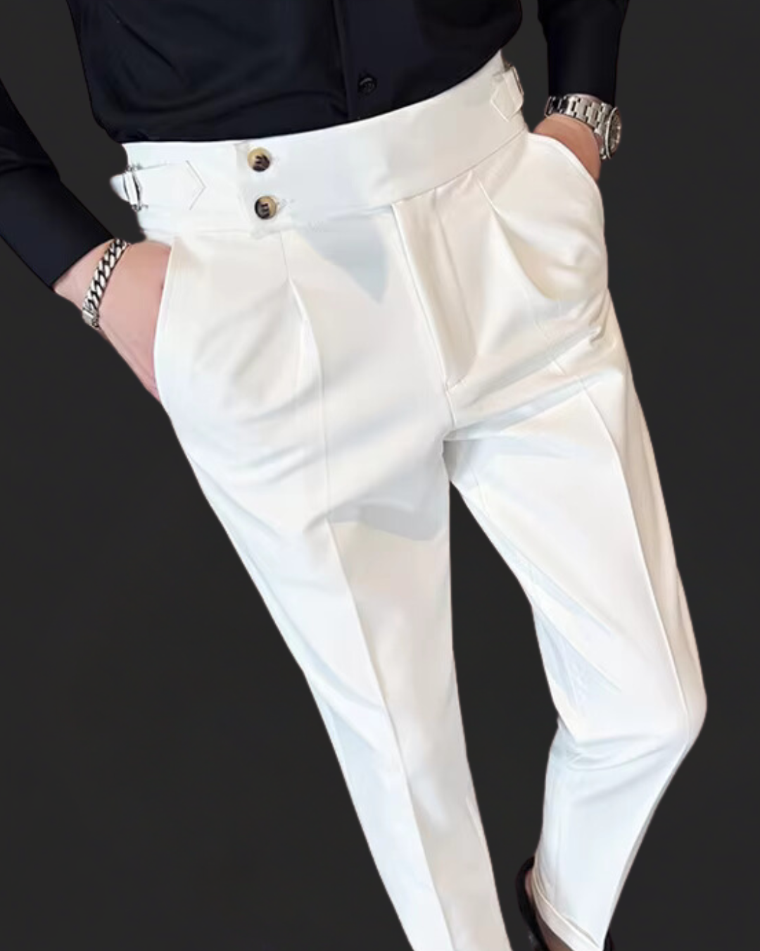 Variant image for Herren-Hose, verstellbarem Bund, klassischen Schnitt, aus Polyester-Baumwolle-9