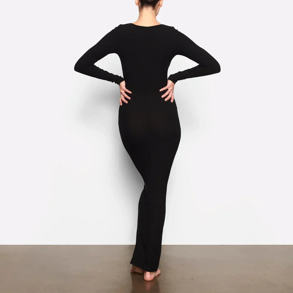 Damen-Maxikleid, Vintage, transparenter hochwertiger Stoff-3