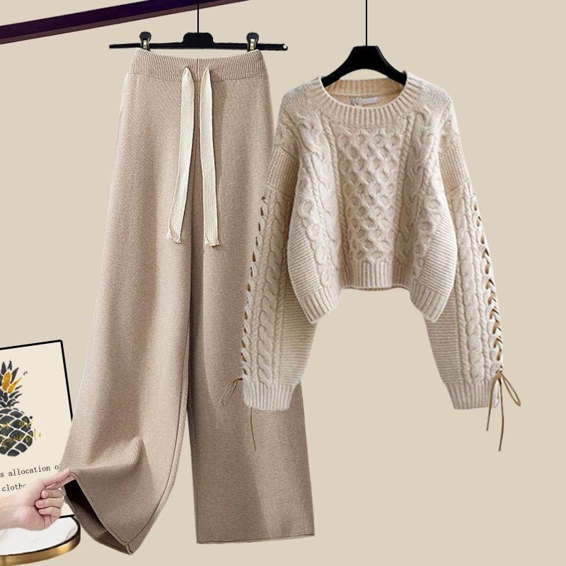 Variant image for Damen-Kleidung-Set Gestrickter Pullover und Hose für den Herbst-13