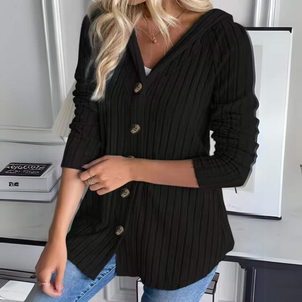 Damen-Strickpullover, mit Knöpfe, aus weicher Wolle-1