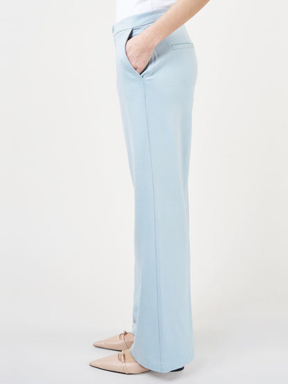 Damen-Hose, hohe Taille, weites Bein, Stretch, Denim-3