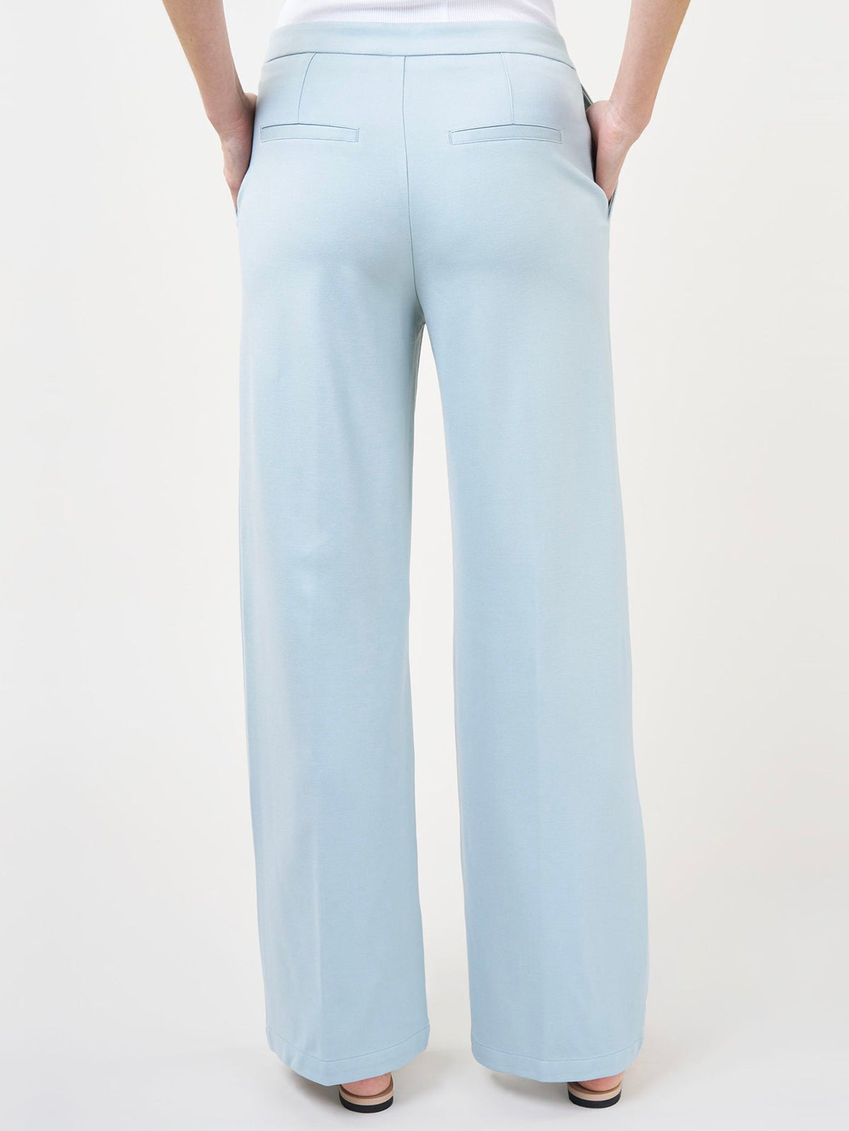 Damen-Hose, hohe Taille, weites Bein, Stretch, Denim-4