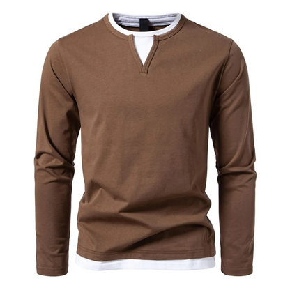 Variant image for Herren-Langarm-T-Shirt, klassische Baumwolle-13