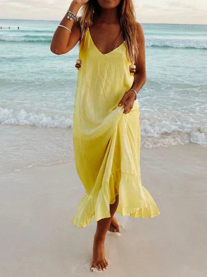 Damen-Kleid, Boho, leichtes Material, elegantes Design-3