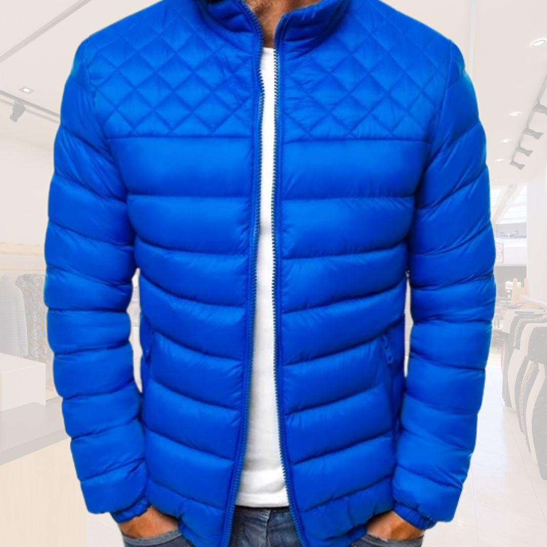 Herren-Winterpufferjacke, klassisches Design, Polyester-3