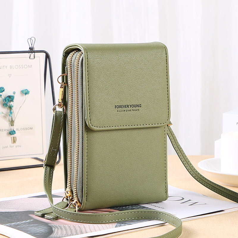 Damen-Crossbody-Tasche, transparentes Handyfach, nachhaltiges Synthetikmaterial-6