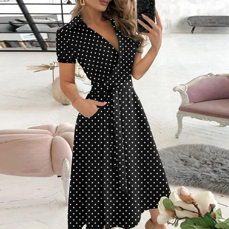 A-Linienkleid für Damen mit Taschen aus hochwertigem Stoff – Elegantes und funktionales Kleid für Alltag und Party 20