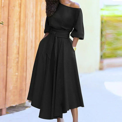 A-Linienkleid für Damen mit Taschen aus hochwertigem Stoff – Elegantes und funktionales Kleid für Alltag und Party 7