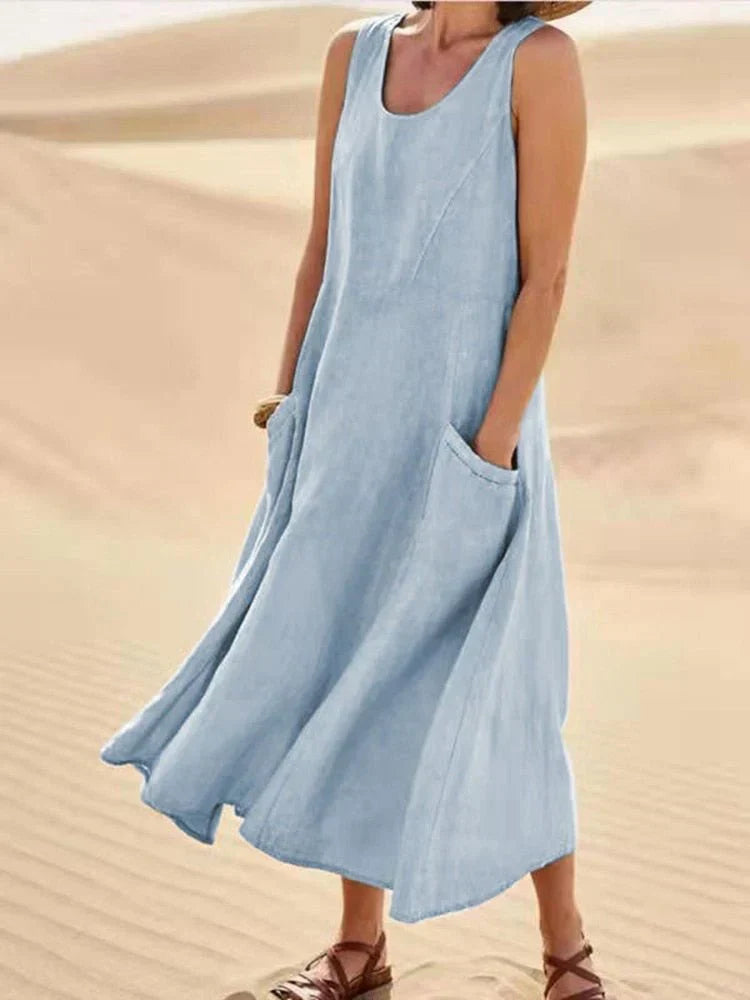 Schöne Damenkleider aus leichter Baumwolle und Leinen – Lässiges und elegantes Design für den Sommer 5
