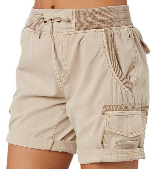 Damen-Shorts mit hoher Taille, 100% Baumwolle, Chic-1