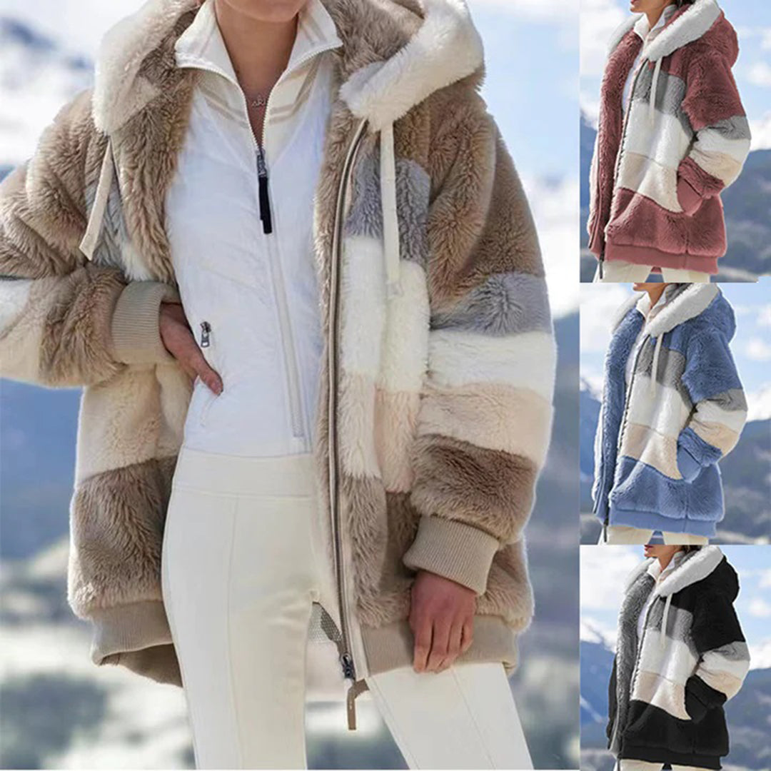 Damen Winterjacke Gefütterte Kapuze Isolierendes Material-6